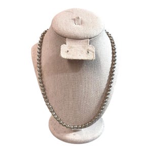 Vintage Hollow Beaded 925 Sterling Silver 18&quot; Necklace Estate Find Ball Chain