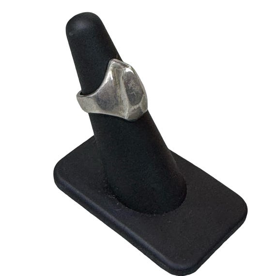 Vintage Solid Silver Statement Ring Size 5 Geomet… - image 7