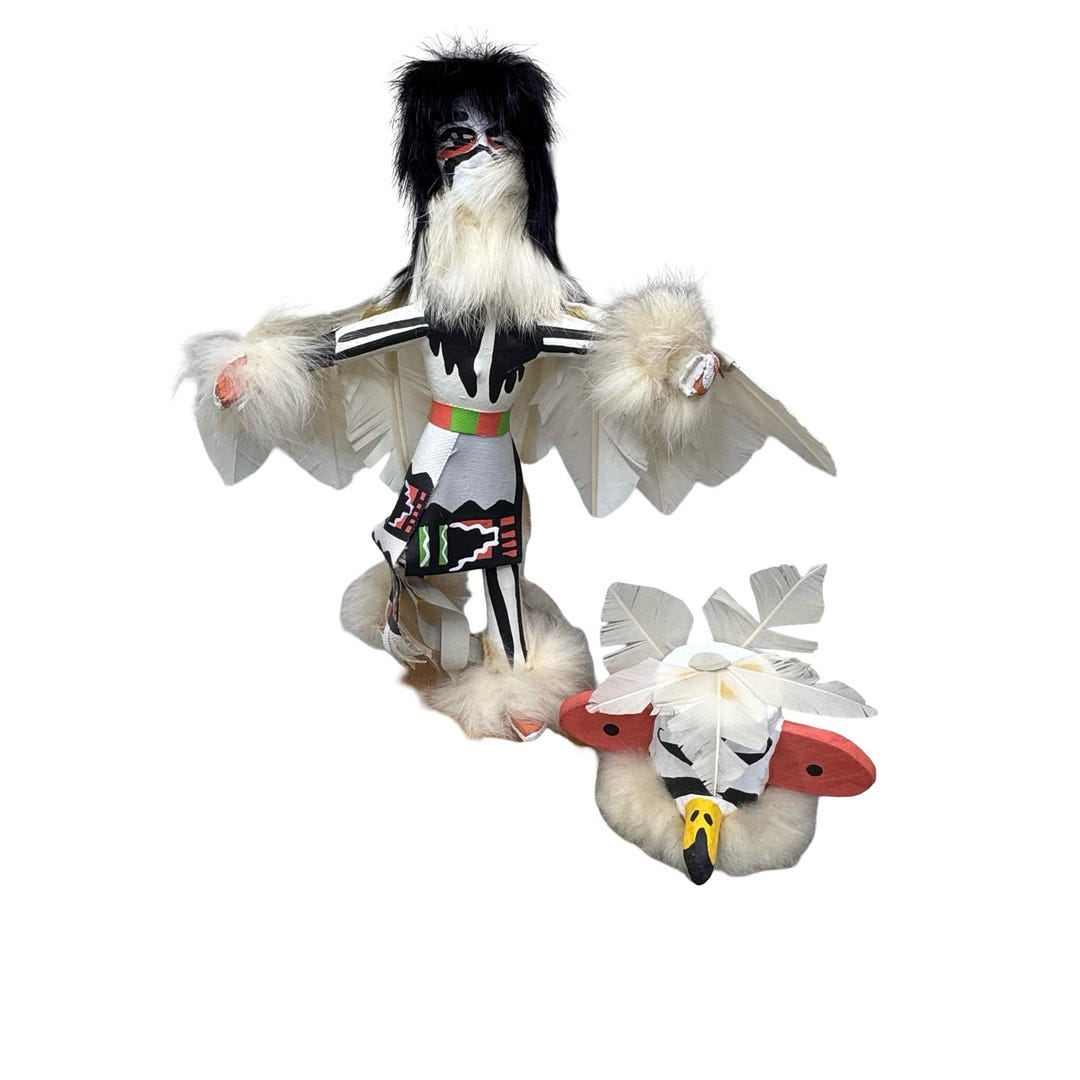 Signed Cindy Kachada Removable Mask Native American Kachina Doll White ...
