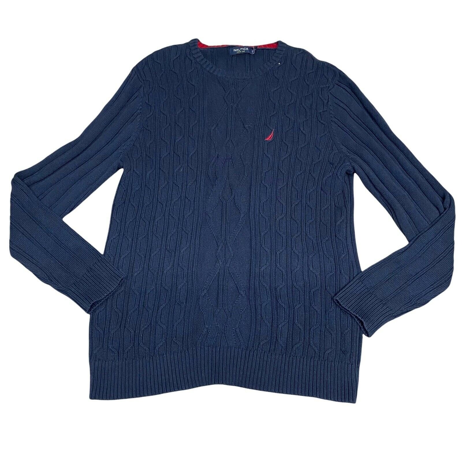 Nautica Navy Blue Cableknit Fisherman Sailboat Sweater Shirt - Etsy