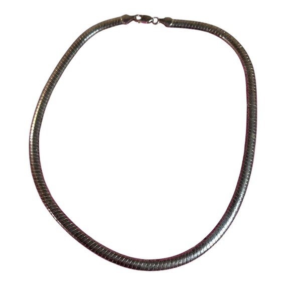 Vintage Sterling Silver Collar Necklace 27g STERLING SILVER TRI COLOR CHOKER NECKLACE VINTAGE 27 GRAMS  main image 3
