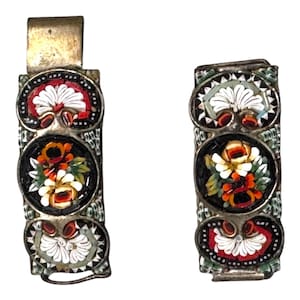 Vintage Italian Micro Mosaic Floral Panel Bracelet Replacement Parts 4 Bracelet