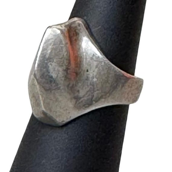 Vintage Solid Silver Statement Ring Size 5 Geomet… - image 1