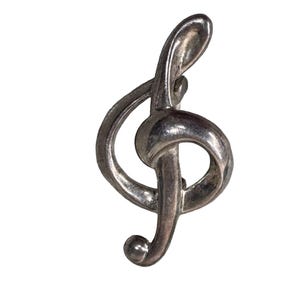 Broche de clave de sol de plata de ley 925 con nota musical, regalo para estudiantes.