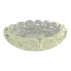 Vintage Murano Bullicante Klarglas ausgebogten Rand Schmuckschale Schmuck Schüssel