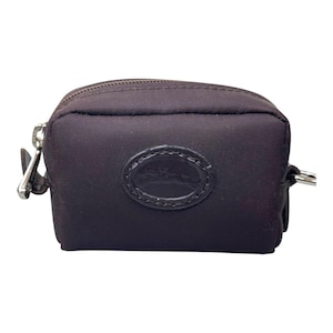 Vintage Longchamp Paris Small Black Nylon Makeup Cosmetic Shaving Men Bag READ