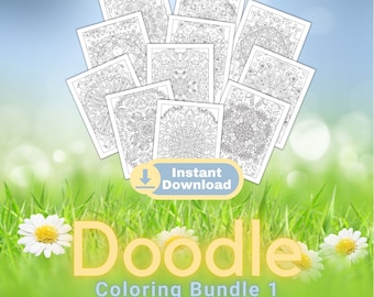 Doodle Malpaket 1 - 25 Illustrationen - SOFORTIGER DOWNLOAD - Persönlicher Gebrauch