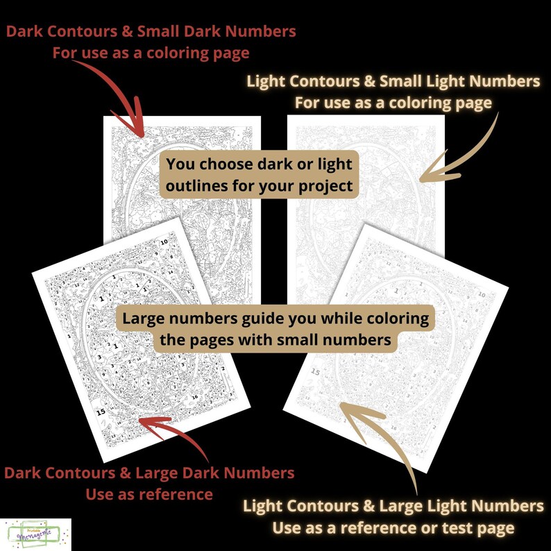 Dark Numbers Color by Number – Gothic Halloween Bundle – INSTANT DOWNLOAD – Personal ...