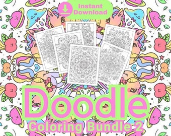 Doodle Malpaket 2 - 25 Illustrationen - SOFORTIGER DOWNLOAD - Persönlicher Gebrauch