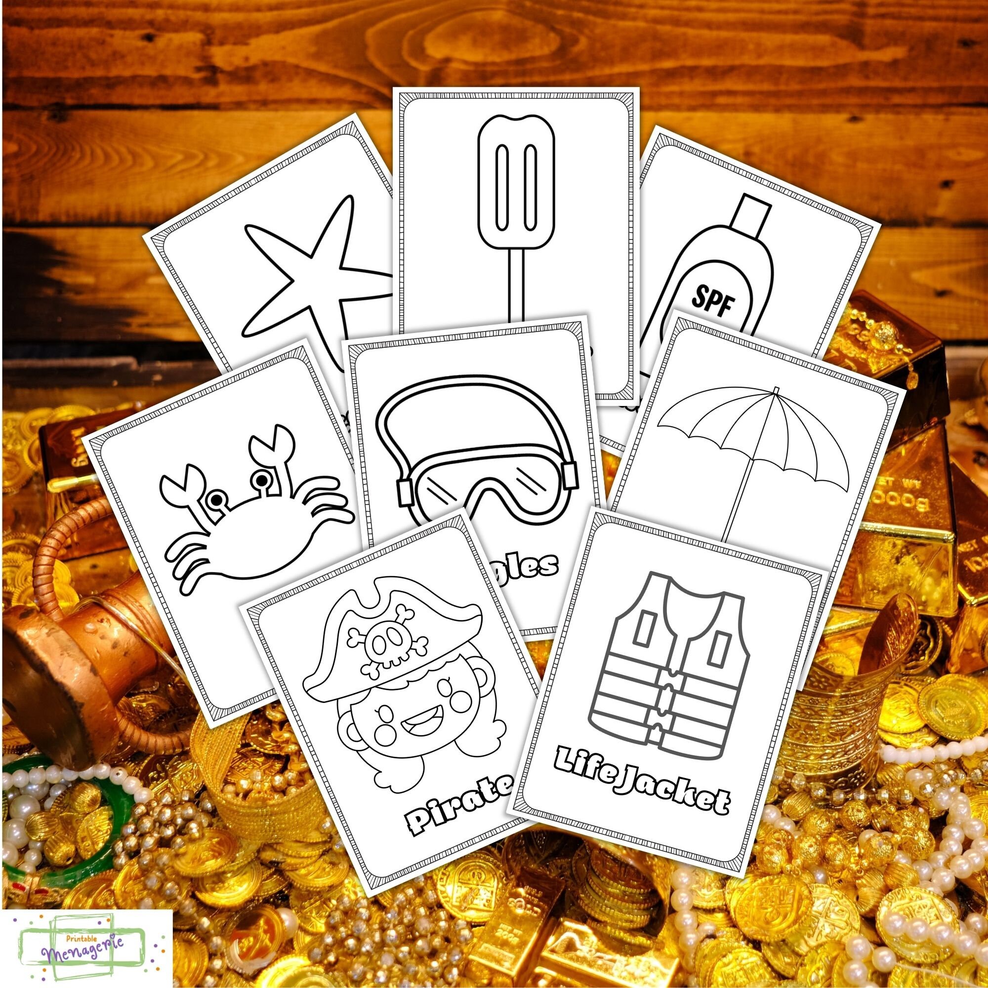 Beach Fun Coloring Bundle for Kids Summer Coloring Pages for Vacation ...