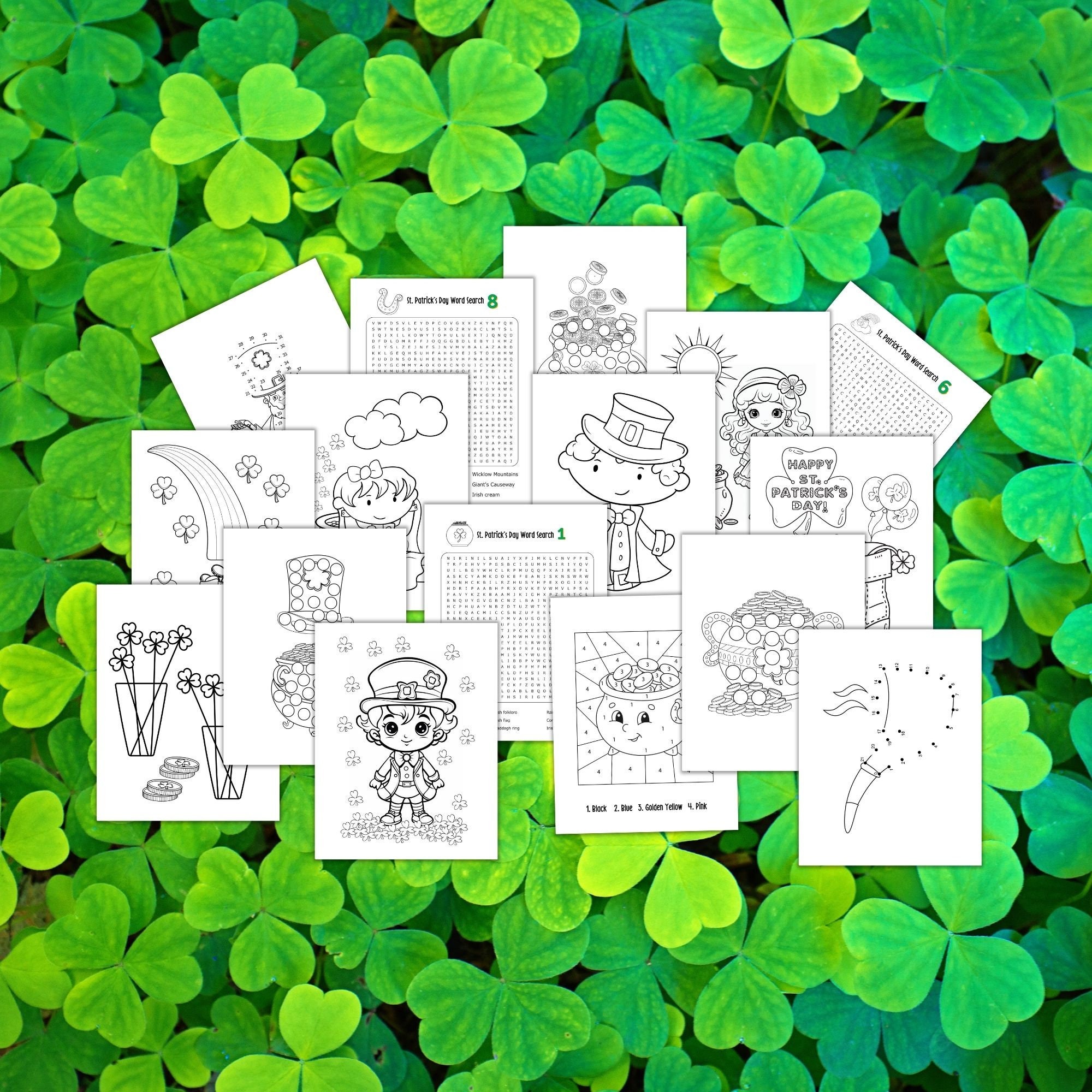 St Patrick's Day Activity Bundle - Coloring - Color by Number - Dot to ...
