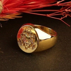 Anillo de astrología y horóscopo de oro con sello del zodiaco en plata de ley, regalo para el portador del anillo para caja de boda