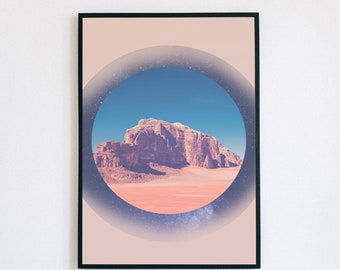 Desert Sky Wall Print, Sunset Canyon Art, Digital Download Wall Art, Sand Dunes, Abstract Landscape, Modern Wall Decor