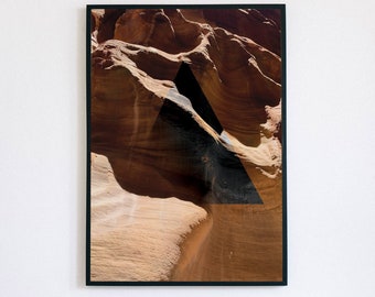 Desert Canyon Wall Art, Photo Manipulation,  Modern and Minimalistic, Triangle Fading, Modern Room Décor