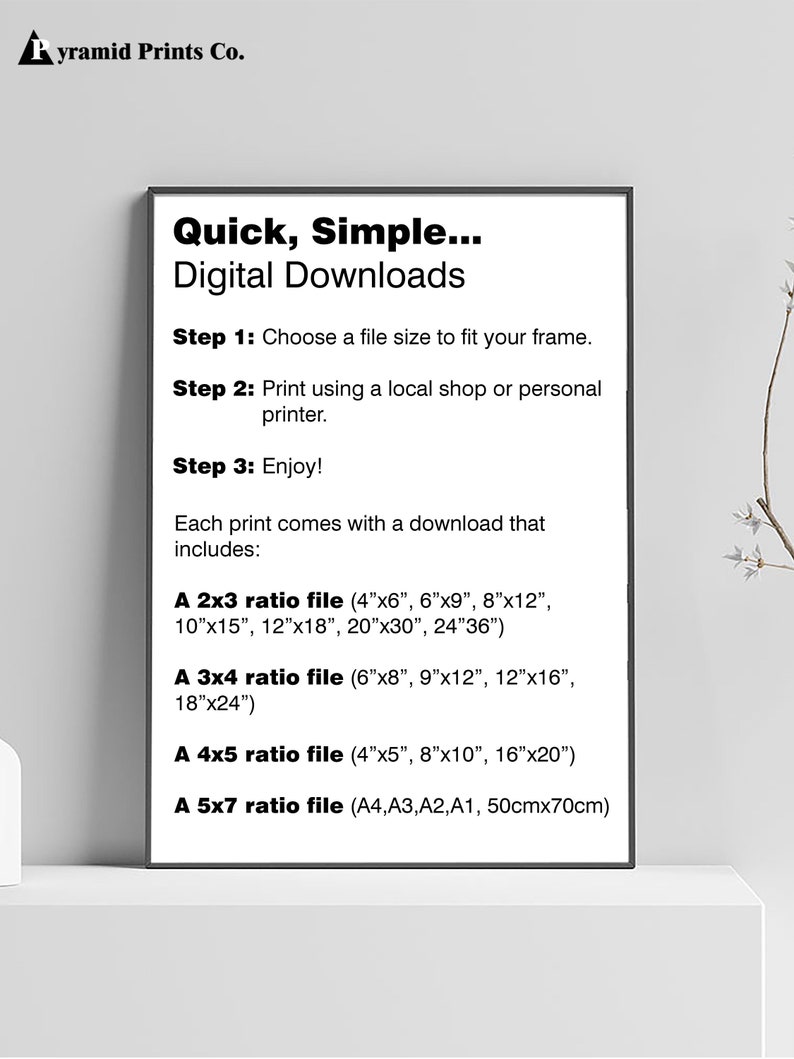 Set of 3 Black and White Plant Wall Art Modern and Etsy