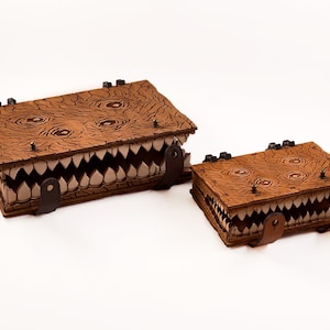 Sets of the Monster Book Boxes Plan. 3mm, 1/8 inch (3.175mm), 3.6mm, 4mm, 4.5mm. Laser cut files AI, SVG, CDR. Digital product