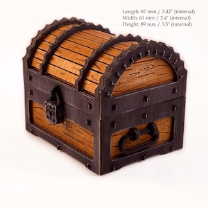 Pirater Treasure Chest 3mm, 1/8inch, 4mm, 4.5mm, 5mm. Laser cut files AI, SVG, PDF. Digital product.
