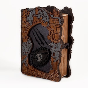 Dragon Book Box mini Plan. 3mm, 1/8inch (3.175mm), 3.6mm, 4mm, 4.5mm. Laser cut files PDF, SVG, CDR. Digital product.