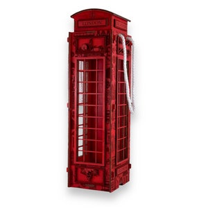 London Phone Booth Wine Box - digitale lasersnijbestanden. 3 mm, 1/8 inch (3,175 mm), 3,6 mm, 4 mm, 4,5 mm, 5 mm.