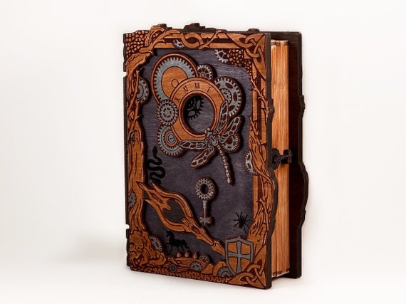 Steampunk Book Box Plan. 3mm, 1/8inch (3.175mm), 3.6mm, 4mm, 4.5mm, 5mm. Laser cut files PDF, SVG, CDR. Digital product.