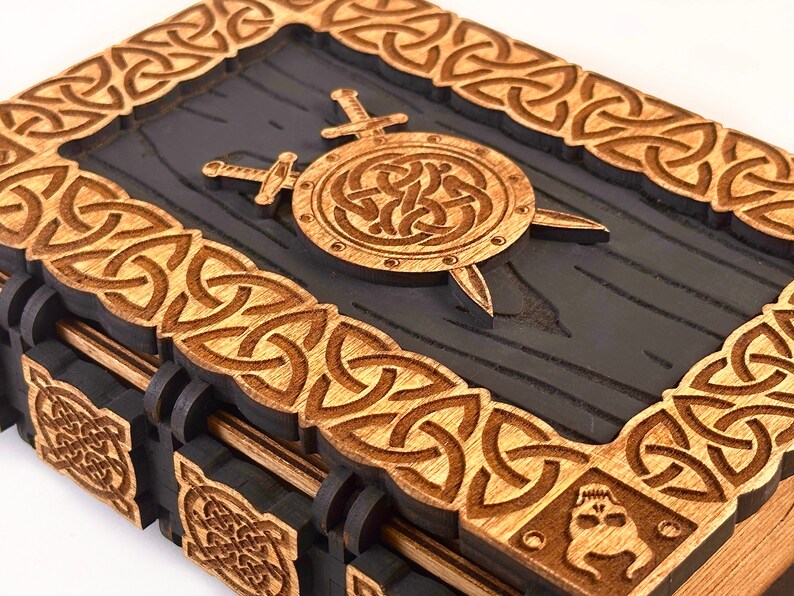 Viking Book Box Plan. 3mm, 1/8 Inch (3.175mm), 3.6mm, 4mm, 4.5mm. Laser ...