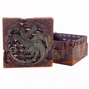 Dragon Box Plan. 3mm, 1/8inch (3.175mm), 3.6mm, 4mm, 4.5mm, 5mm. Laser cut files PDF, SVG, CDR. Digital product.