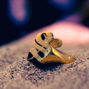 QB- Anillo LETRA S "QualiB" en Bronce - Personalizado, Hecho a mano