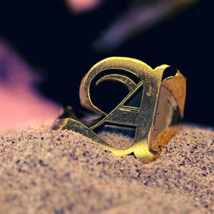 PLANTILLA Anillo QB - LETRA A "QualiB" en Bronce - Personalizado, Hecho a Mano