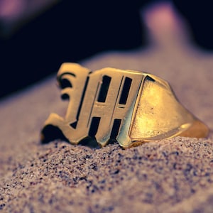 Anillo QB - LETRA M "QualiB" en Bronce - Personalizado, Hecho a mano