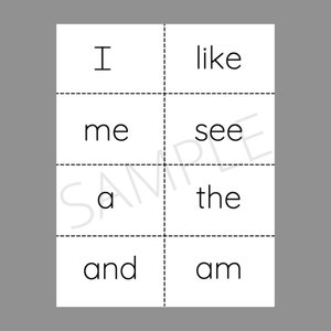 First 100 Sight Word Flash Cards INSTANT DOWNLOAD - Etsy