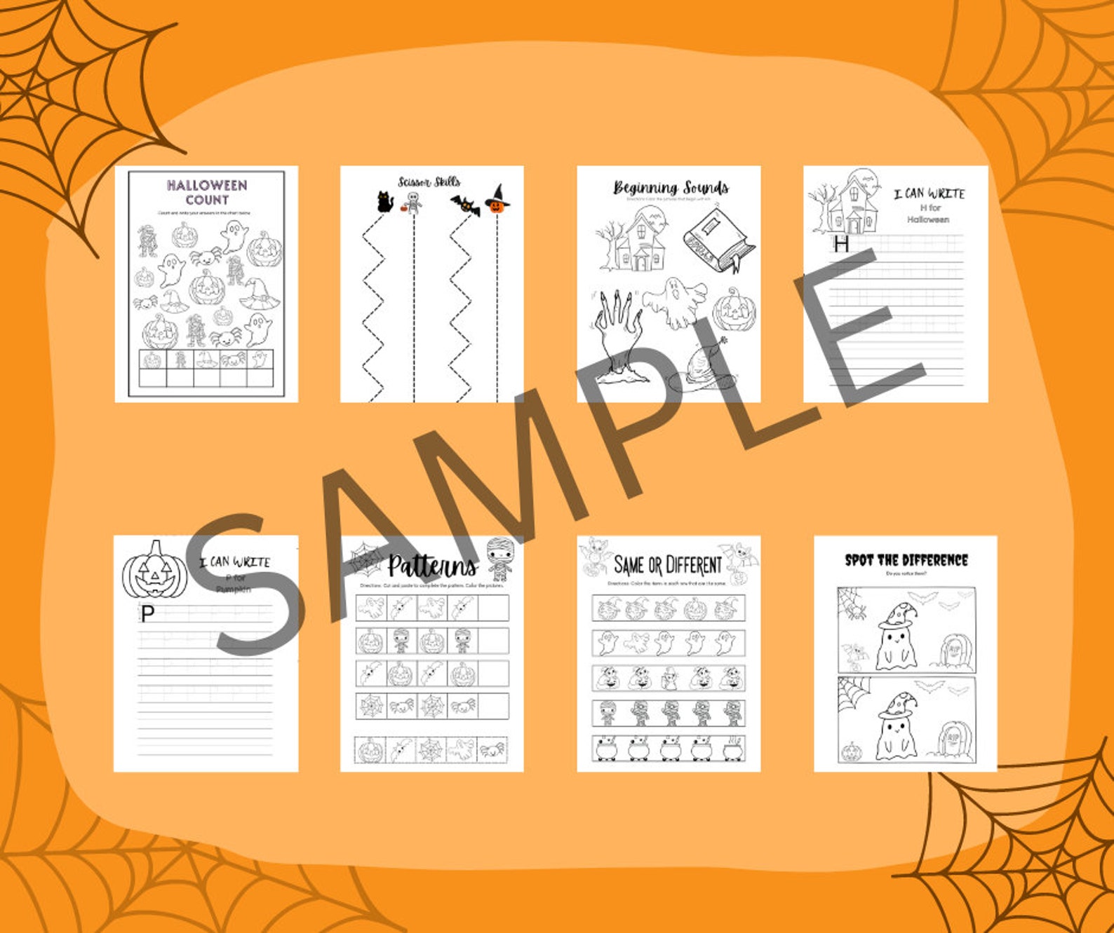 Halloween Printables for Preschoolers and Kindergarteners INSTANT ...