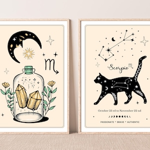 Scorpio zodiac print, Scorpio constellation art, Scorpio wall decor, Scorpio poster, Scorpio astrology art, Scorpio room decor Scorpio gifts