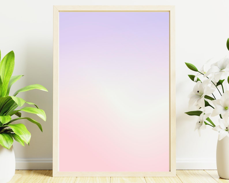 Gradient Wall Art, Pastel Colors Wall Art Print, Trendy Posters