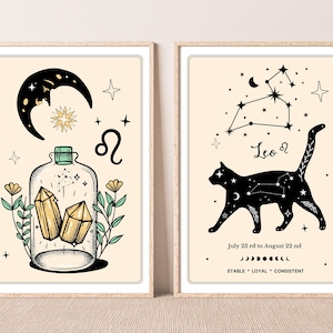 Leo Sternzeichen Druck, Leo Sternzeichen Konstellation Kunst, Leo Astrologie Poster, Leo Wand Kunst, Leo Kunst Dekor Leo Horoskop Leo Geschenk sie