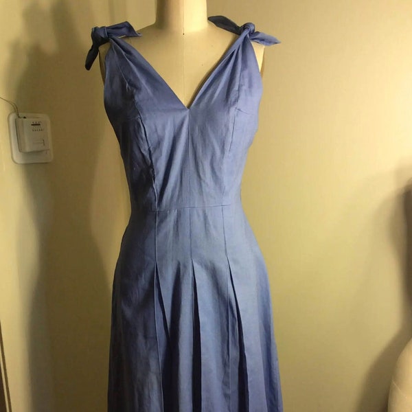 Vintage Deadstock 1940s 1950s Chambray Dress Sundress