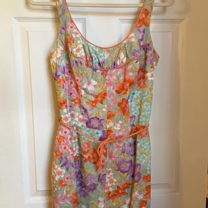 Vintage 1950s Patterned Pastel Playsuit / Swimsuit