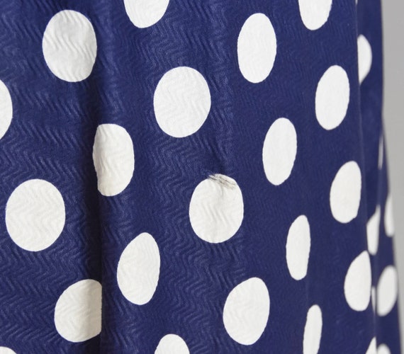 Vintage 1950s Blue Polka Dot Dress - image 4