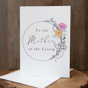 To the Mother of the Groom Wedding Card/ Perfect Card to Say Thank you Morning of Wedding