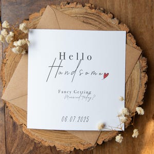 Bonjour mari, futur carte de mariage/Personnalisé avec la date du mariage