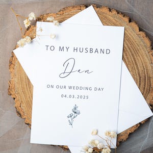 Personnalisé à mon mari sur notre carte de mariage/Imprimé et personnalisé