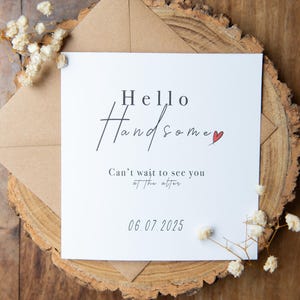 Belle carte de voeux pour futur mari/Le matin du jour de votre mariage/Date de mariage personnalisée