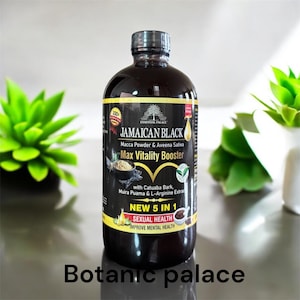 Organic African Bitters 5 In One  Jamaican Black Max 16oz Glass Bottle By Essential Palace