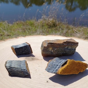 Rough Blue Tiger&#39;s Eye | Raw Tiger&#39;s Eye | Rough Rock | Raw Crystals | Tiger&#39;s Eye Chunks | Tiger&#39;s Eye Stone | Healing Crystal | Hawk&#39;s Eye