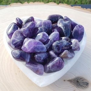 Amethyst Tumbled Stone Set | Amethyst | Tumbled Stones | Tumbled Stone Set | Pocket Crystal | Crown Chakra | Natural Amethyst | Dark Violet