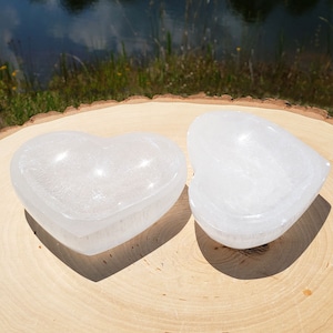 Selenite Bowl | Multiple Sizes & Shapes | Heart Bowl | Crescent Moon Bowl | Charging Bowl | Manifestation Bowl | Crystal Cleansing Bowl