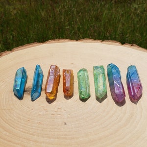 Aura Quartz Point | Aqua Aura | Cotton Candy Aura | Apple Aura | Golden Orange Aura