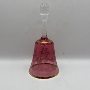 ヴィンテージのボヘミアンクリスタルガラスハンドベル。チェコスロバキア製。1997年