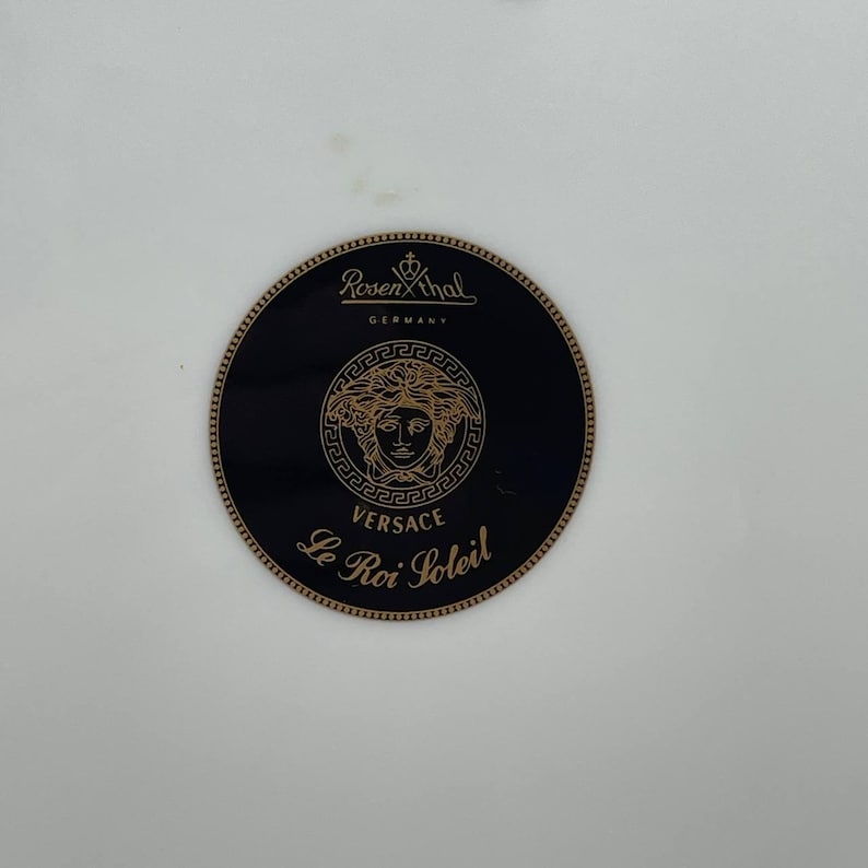 Vintage vägghängd porslinstallrik VERSACE Rosenthal Le Roi Soleil. Tyskland. 3489 bild 6