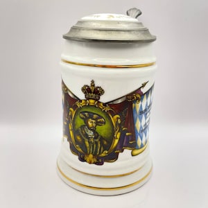 Vintage beer stein with pewter lid (0.7 l). Germany. 1304