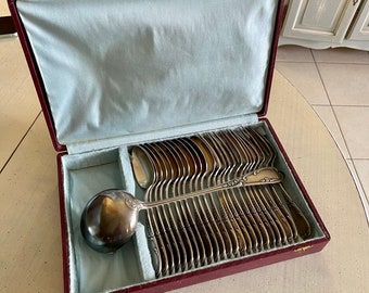 Antique dining cutlery set for 12 by ORBRILLE. France. 2272
